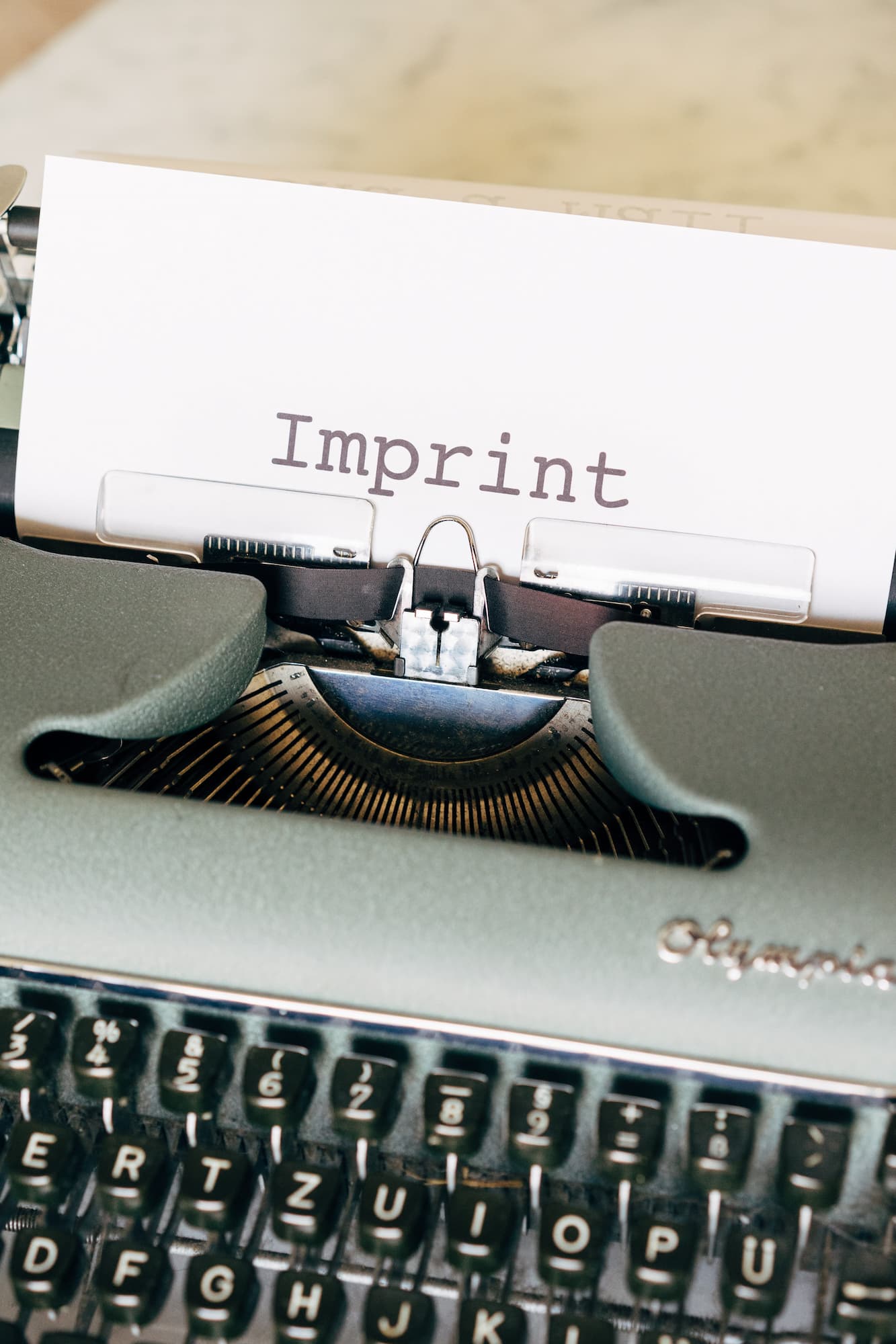 Imprint on Typewriter